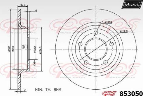 Maxtech 853050.0000 - Brake Disc autospares.lv