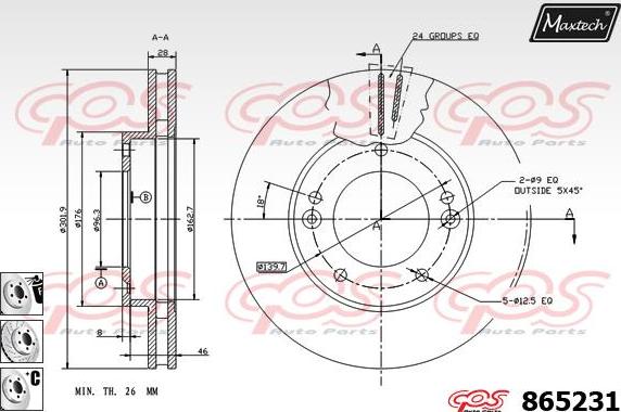 Maxtech 873020 - Brake Disc autospares.lv