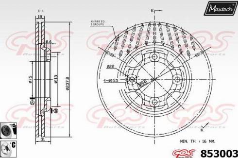 Maxtech 853003.6060 - Brake Disc autospares.lv