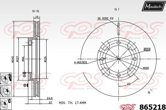 Maxtech 853003 - Brake Disc autospares.lv