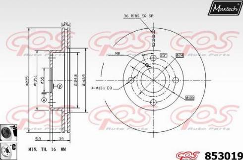 Maxtech 853019.6060 - Brake Disc autospares.lv