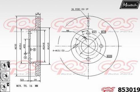 Maxtech 853019.6880 - Brake Disc autospares.lv