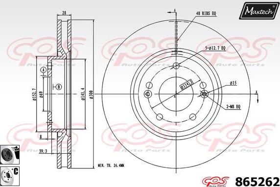 Maxtech 853019 - Brake Disc autospares.lv