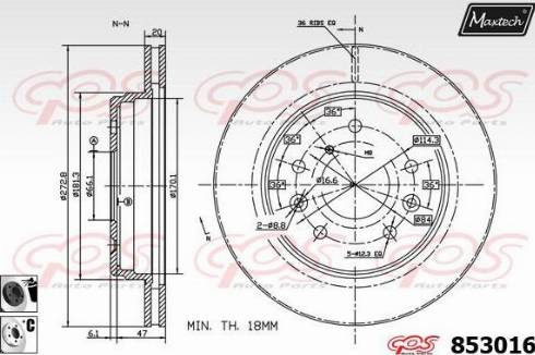 Maxtech 853016.6060 - Brake Disc autospares.lv