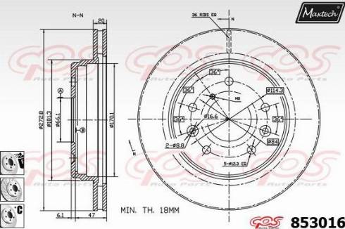 Maxtech 853016.6880 - Brake Disc autospares.lv