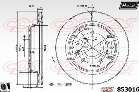 Maxtech 853016.0060 - Brake Disc autospares.lv