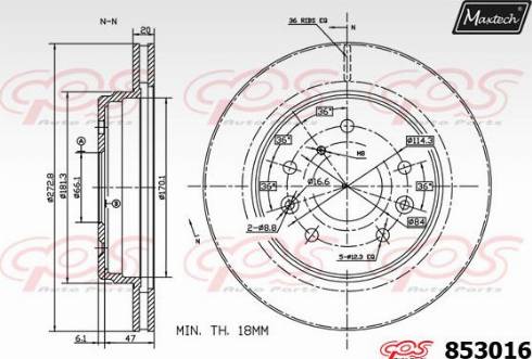 Maxtech 853016.0000 - Brake Disc autospares.lv