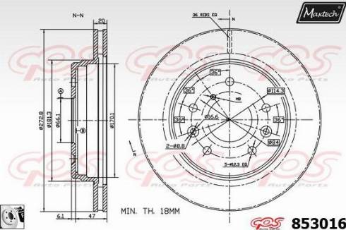 Maxtech 853016.0080 - Brake Disc autospares.lv