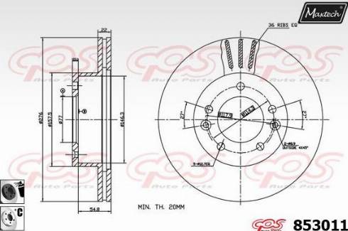 Maxtech 853011.6060 - Brake Disc autospares.lv