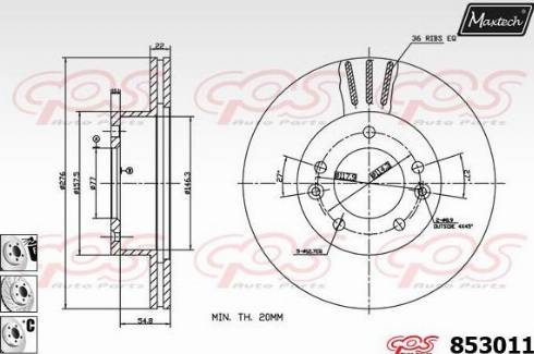 Maxtech 853011.6980 - Brake Disc autospares.lv