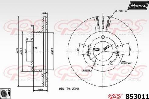 Maxtech 853011.0060 - Brake Disc autospares.lv