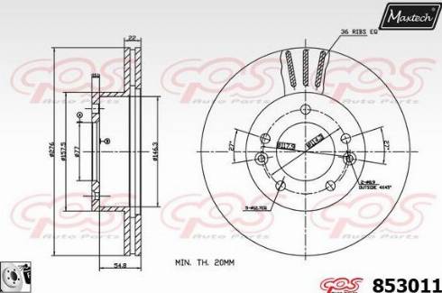 Maxtech 853011.0080 - Brake Disc autospares.lv