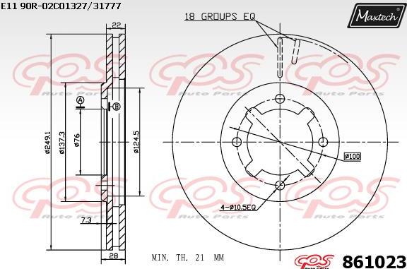 Maxtech 853011 - Brake Disc autospares.lv