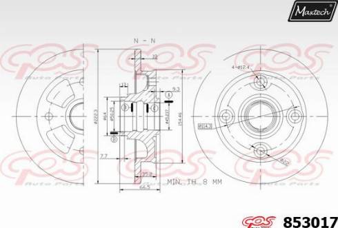 Maxtech 853017.0000 - Brake Disc autospares.lv