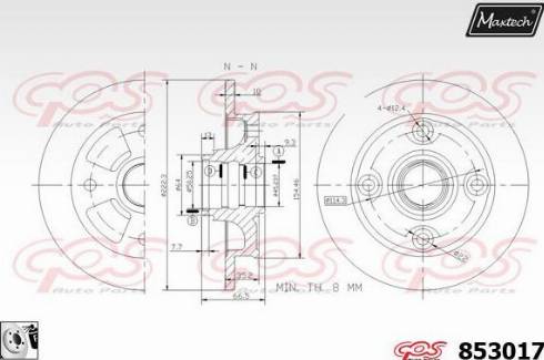 Maxtech 853017.0080 - Brake Disc autospares.lv