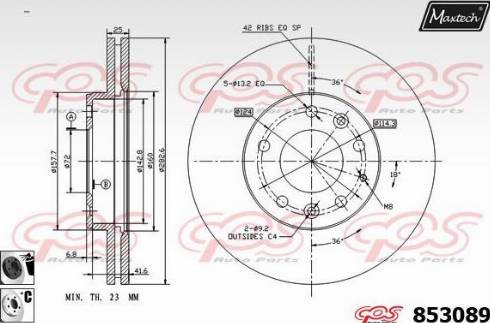 Maxtech 853089.6060 - Brake Disc autospares.lv