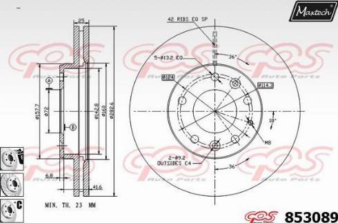 Maxtech 853089.6880 - Brake Disc autospares.lv