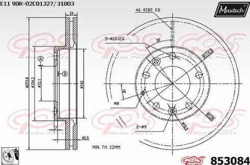 Maxtech 853084.0080 - Brake Disc autospares.lv