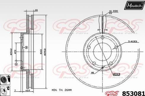 Maxtech 853081.6060 - Brake Disc autospares.lv