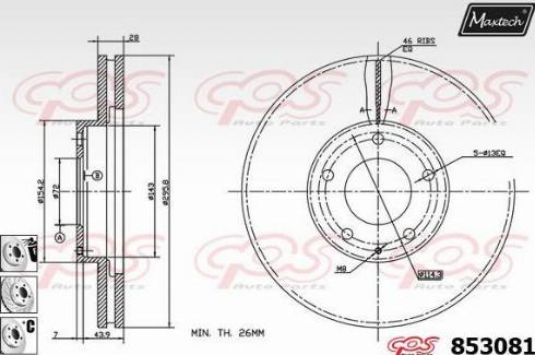 Maxtech 853081.6880 - Brake Disc autospares.lv