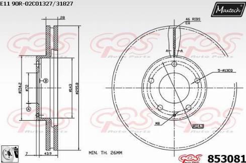 Maxtech 853081.0080 - Brake Disc autospares.lv