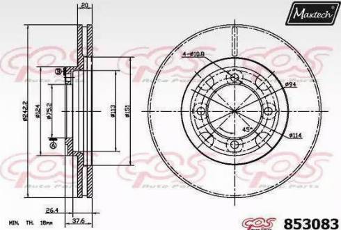 Maxtech 853083.6980 - Brake Disc autospares.lv