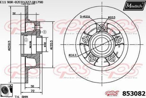 Maxtech 853082.0060 - Brake Disc autospares.lv