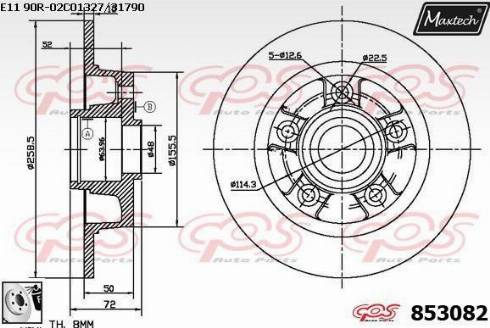 Maxtech 853082.0080 - Brake Disc autospares.lv