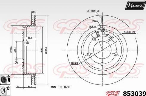 Maxtech 853039.6060 - Brake Disc autospares.lv