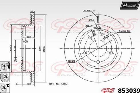 Maxtech 853039.6980 - Brake Disc autospares.lv