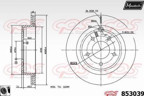 Maxtech 853039.0060 - Brake Disc autospares.lv