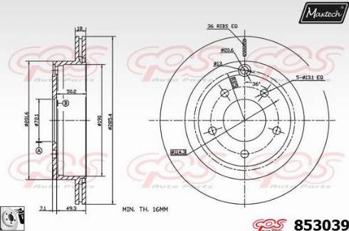 Maxtech 853039.0080 - Brake Disc autospares.lv