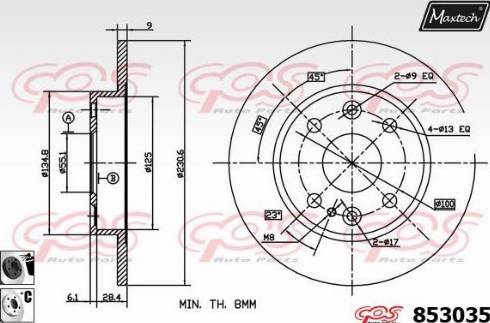 Maxtech 853035.6060 - Brake Disc autospares.lv