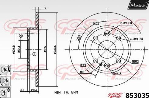 Maxtech 853035.6880 - Brake Disc autospares.lv