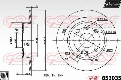 Maxtech 853035.0060 - Brake Disc autospares.lv