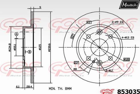 Maxtech 853035.0000 - Brake Disc autospares.lv