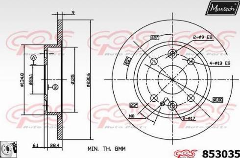 Maxtech 853035.0080 - Brake Disc autospares.lv