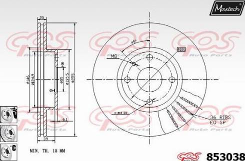 Maxtech 853038.6880 - Brake Disc autospares.lv