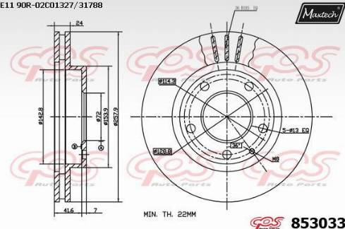 Maxtech 853033.0000 - Brake Disc autospares.lv