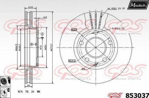 Maxtech 853037.6060 - Brake Disc autospares.lv