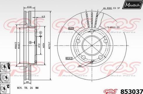 Maxtech 853037.6880 - Brake Disc autospares.lv