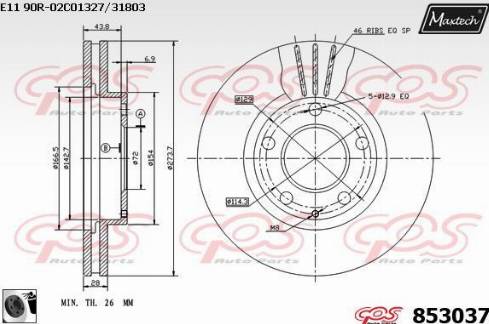 Maxtech 853037.0060 - Brake Disc autospares.lv