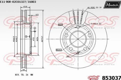 Maxtech 853037.0000 - Brake Disc autospares.lv