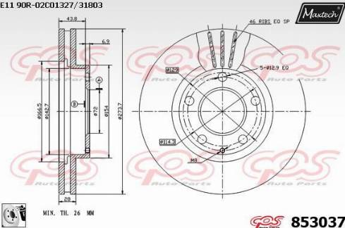 Maxtech 853037.0080 - Brake Disc autospares.lv