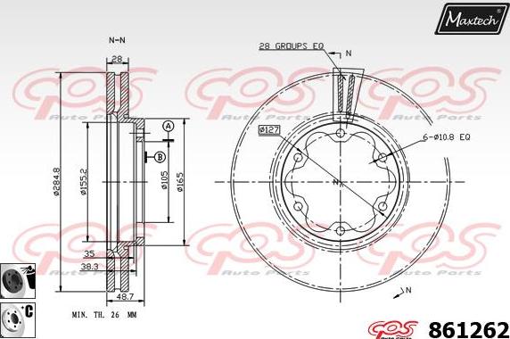 Maxtech 853037 - Brake Disc autospares.lv