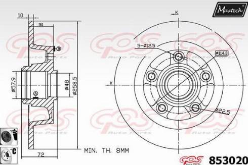 Maxtech 853020.6060 - Brake Disc autospares.lv