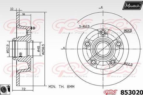 Maxtech 853020.0060 - Brake Disc autospares.lv