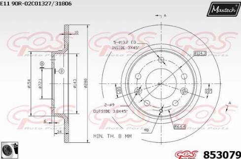 Maxtech 853079.0060 - Brake Disc autospares.lv