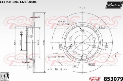 Maxtech 853079.0080 - Brake Disc autospares.lv