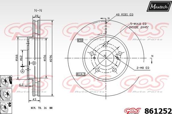 Maxtech 853079 - Brake Disc autospares.lv